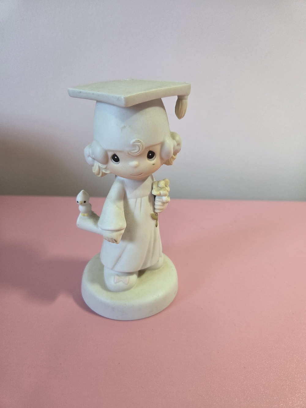 Precious Moments Graduation Figurine Girl in White Cap and Gown